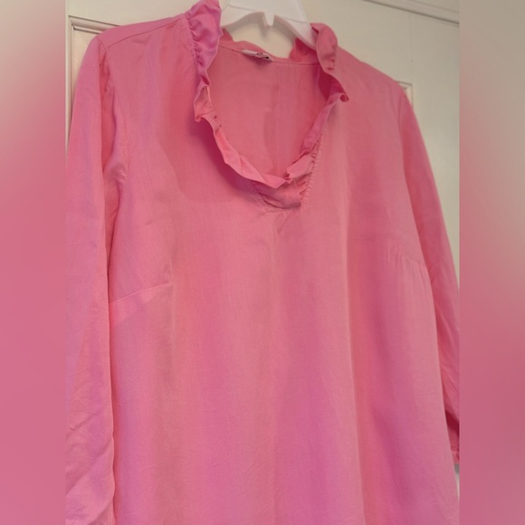 crown & ivy Tops - Crown & Ivy Pink Ruffled Neck Blouse